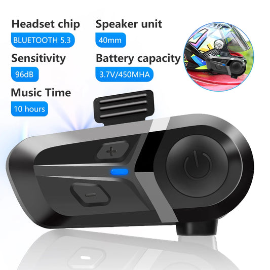 Motorcycle Bluetooth 5.3 Headset & Music Player